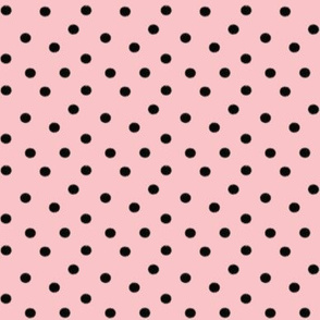 Light Baby Pink with Black Dots