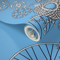 Beautiful bicycle parts and blue skies