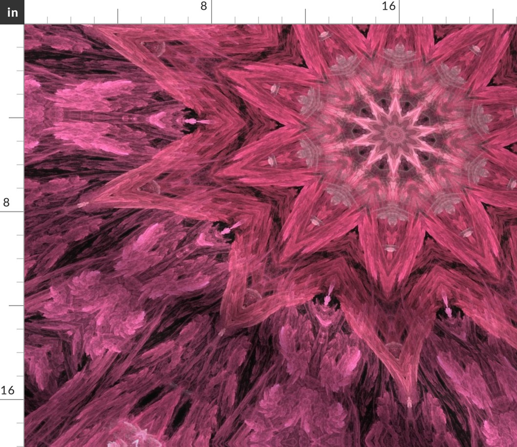Pink Fractal Star Kaleidoscope