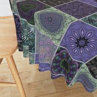 Gray and lavender Crazy Quilt