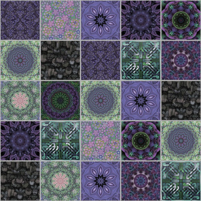 Gray and lavender Crazy Quilt