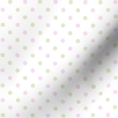 Pale Pink and Green Dots
