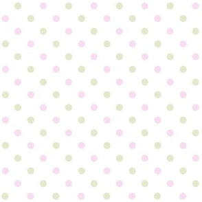 Pale Pink and Green Dots