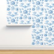 Fledermaus Toile Blue