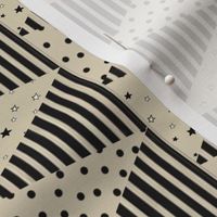 Triangle Bunting Flags, Cappuccino Cream, Tan Dot Stripe 