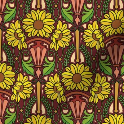 Art Nouveau sunflowers, medium