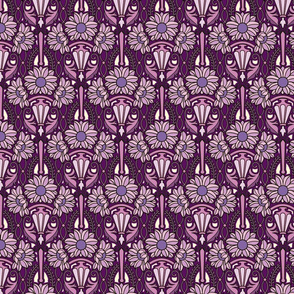 Art Nouveau sunflowers, purples