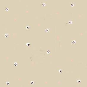 Cream Cappuccino Tiny Pink Black White Dots