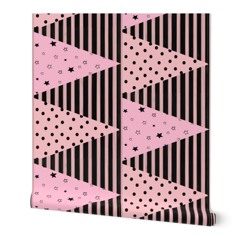 Baby Pink  Bunting Triangles