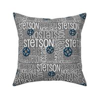 Personalised Name Fabric - Grey Gears