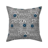 Personalised Name Fabric - Grey Sprockets