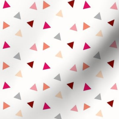 Triangle Confetti - Coral, Pink, Peach, and Grey Triangles 