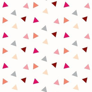 Triangle Confetti - Coral, Pink, Peach, and Grey Triangles 