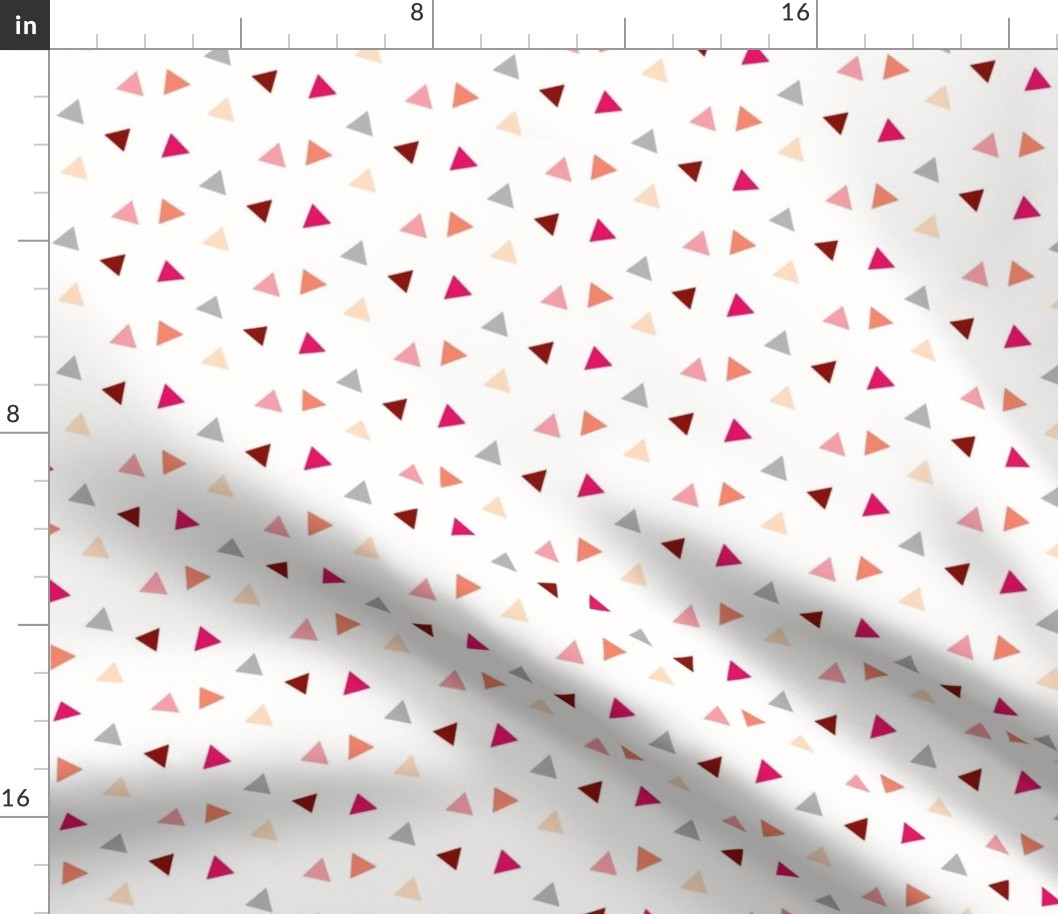 Triangle Confetti - Coral, Pink, Peach, and Grey Triangles 