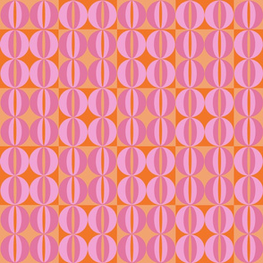 Circles and ovals -Pink/Orange