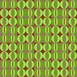 Circles and ovals -Green/Brown