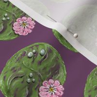 Lily Pads in Bloom small scale purple background