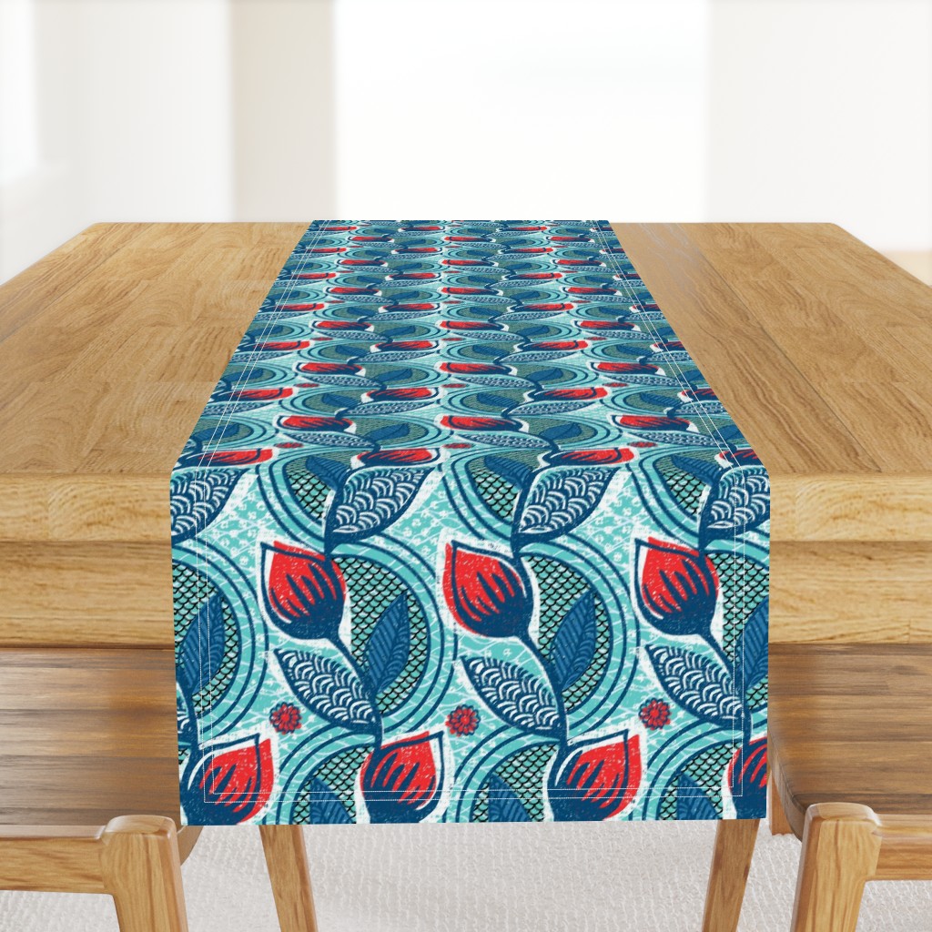 large tulip-floral-blue