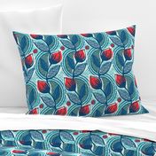 large tulip-floral-blue