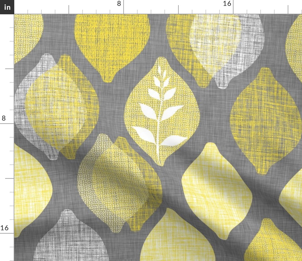 Amalfi Lemon Linen.Graphite