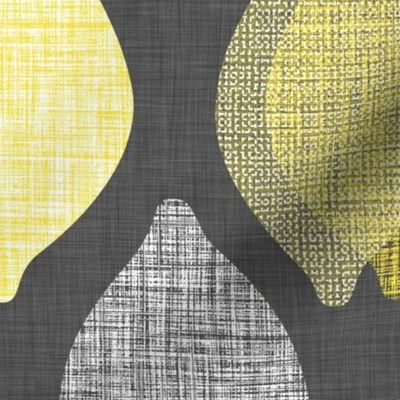 Amalfi Lemon Linen.Charcoal