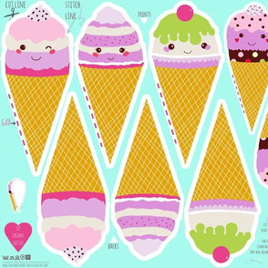 ice cream cut and sew set of 4 ice creams
