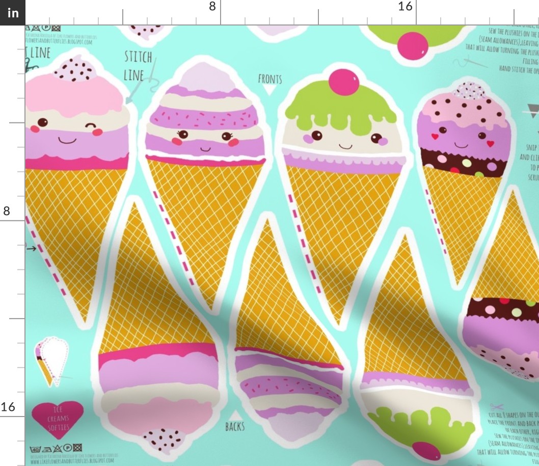 ice cream cut and sew set of 4 ice creams