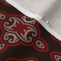 Oriental pattern in red and black