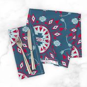 Navajo Arrows -- Denim background w. lt aqua