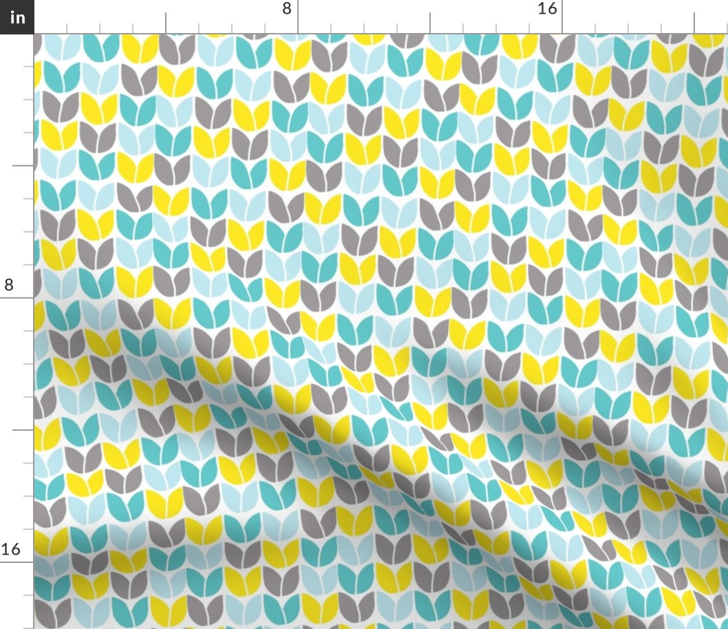 Tulip Knit (Aqua Yellow Gray)