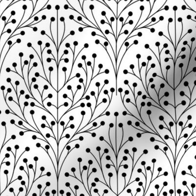 Shrub damask black and white