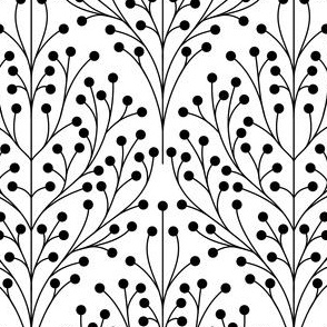 Shrub damask black and white