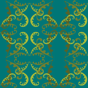 Fern Lattice on Sea Green