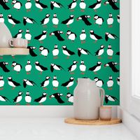 just puffins emerald green