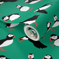 just puffins emerald green