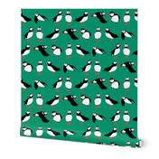 just puffins emerald green