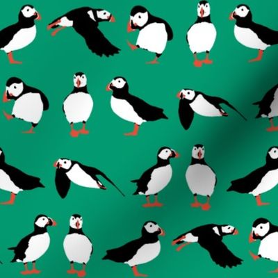 just puffins emerald green
