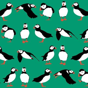 just puffins emerald green