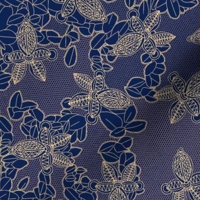 African Lace in Midnight Blue