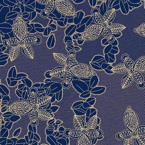 African Lace in Midnight Blue