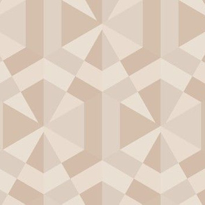 Beige Triangles and Hexagons Geometric © Gingezel™