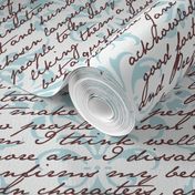 Jane Austen Damask ~ Blue and White and Chocolate