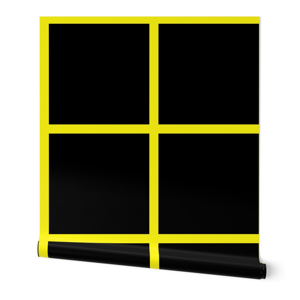 Yellow on Black Windowpane Grid