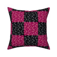 falling blossoms - checkered in magenta and black 