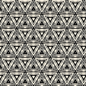 Geometric ethnic pattern in black and white