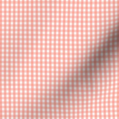 tiny gingham peach