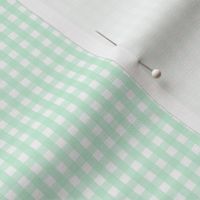 tiny gingham ice mint green