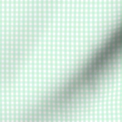 tiny gingham ice mint green