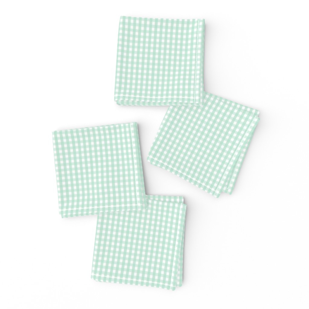 tiny gingham mint green