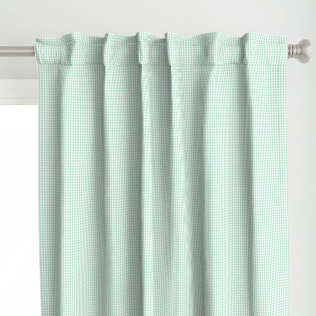 tiny gingham mint green